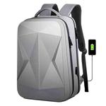 160 Large Capacity ABS Waterproof Laptop Backpack with USB Charging Port(Light Grey)