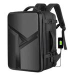 Large-capacity Waterproof Expandable Hard Shell Backpack with USB Charging Hole(161 Black)