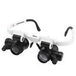 9892H-1  8x / 15x / 23x  2LED Head-mounted Magnifier Watch Repair Glasses Type Magnifier