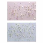 3D Double-Sided Matte Photography Background Paper(Blue+Pink Flower)