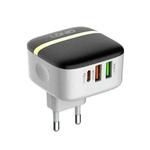 LDNIO A3513Q 32W QC3.0 3 USB Ports Phone Adapter EU Plug with 8 Pin Cable
