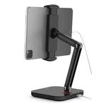 SSKY X38 Desktop Phone Tablet Stand Folding Online Classes Support, Style: Long Arm Charging Version (Black)