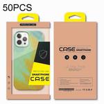 50 PCS Kraft Paper Phone Case Packaging Box  L Inner Tray   6.1-6.7 Inch(Yellow)