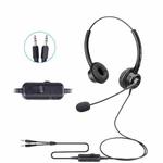 VT200D Double Ears Telephone Headset Operator Headset With Mic,Spec: PC Double Plug with Tuning