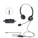 VT200D Double Ears Telephone Headset Operator Headset With Mic,Spec: 3.5mm Single Plug with Tuning