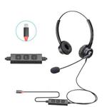 VT200D Double Ears Telephone Headset Operator Headset With Mic,Spec: Type-C With Answer Key