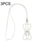 3 PCS Universal Phone Lanyard Strap Silicone Phone Ring Holder(White)