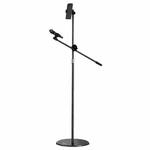 SSKY B10 Flexible Microphone Disc Stand Floor Mobile Phone Stand, Size: 1.6m + Phone Clip