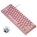 LEAVEN K620 61 Keys Hot Plug-in Glowing Game Wired Mechanical Keyboard, Cable Length: 1.8m, Color: Pink Green Shaft