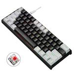 LEAVEN K620 61 Keys Hot Plug-in Glowing Game Wired Mechanical Keyboard, Cable Length: 1.8m, Color: White Black Red Shaft