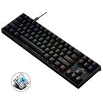 Dark Alien K710 71 Keys Glowing Game Wired Keyboard, Cable Length: 1.8m, Color: Black Green Shaft