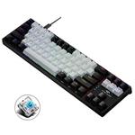 Dark Alien K710 71 Keys Glowing Game Wired Keyboard, Cable Length: 1.8m, Color: Black White Green shaft 