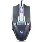 Dark Alien V710 7 Keys Metal Office Wired Glowing Mouse, Cable Length: 1.78m(Black)