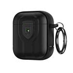 For AirPods 1/2 TPU + PC Full Wrap Type Protection Case Cover(Black)