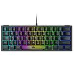 ZIYOULANG K61 62 Keys Game RGB Lighting Notebook Wired Keyboard, Cable Length: 1.5m(Black)