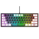 ZIYOULANG K61 62 Keys Game RGB Lighting Notebook Wired Keyboard, Cable Length: 1.5m(Black White)