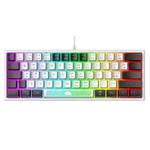 ZIYOULANG K61 62 Keys Game RGB Lighting Notebook Wired Keyboard, Cable Length: 1.5m(White Black)