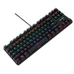 BAJEAL K100 87 Keys Green Shaft Wired Mechanical Keyboard, Cable Length: 1.6m(Black)