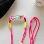 Heart Phone Lanyard Back Clip Girls Crossbody Phone Strap clip(Red Rope+ALL Clip)