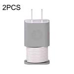 For iPhone 11/12  18W/20W Power Adapter 2pcs Protective Case Cover Data Cable Organizer(Grey)