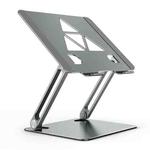 Aluminum Laptop Tablet Stand Foldable Elevated Cooling Rack,Style: Triangle  Deep Gray
