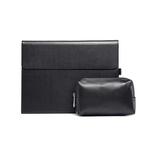 For Microsoft Surface Pro 9 Tablet Protective Case Holder(Microfiber Lambskin Texture Black Case + Power Supply Bag)