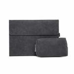 For Microsoft Surface Pro 8 Tablet Protective Case Holder(South African Sheepskin Black Case + Power Supply Bag)