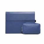 For Microsoft Surface Pro 8 Tablet Protective Case Holder(Microfiber Lambskin Texture Blue Case + Power Supply Bag)