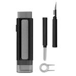 Q3 6 In 1 Bluetooth Headset Cleaning Set Portable Headset Computer Keyboard Cleaning Tools(Black)