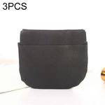 3PCS Portable Lipstick PU Case Mini Coin Cases Headphones Bag(Black)