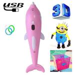 Children 3D Printing Pen Low Temperature Intelligent Screen Display Voice Drawing Pen, Style:, Color: 3 Colors (Pink)
