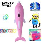 Children 3D Printing Pen Low Temperature Intelligent Screen Display Voice Drawing Pen, Style:, Color: 13 Colors (Pink)
