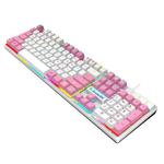 K-Snake K4 104 Keys Glowing Game Wired Mechanical Feel Keyboard, Cable Length: 1.5m, Style: White Pink Square Key