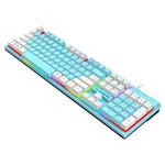 K-Snake K4 104 Keys Glowing Game Wired Mechanical Feel Keyboard, Cable Length: 1.5m, Style: Mixed Light Blue White Square Key