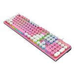 K-Snake K4 104 Keys Glowing Game Wired Mechanical Keyboard, Cable Length: 1.5m, Style: Mixed Light Pink White Punk