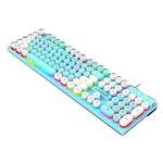 K-Snake K4 104 Keys Glowing Game Wired Mechanical Keyboard, Cable Length: 1.5m, Style: Mixed Light Blue White Punk