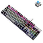 ZIYOU LANG K1 104 Keys Office Punk Glowing Color Matching Wired Keyboard, Cable Length: 1.5m(Gray Black Green Axis)