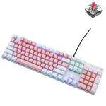 ZIYOU LANG K1 104 Keys Office Punk Glowing Color Matching Wired Keyboard, Cable Length: 1.5m(Pink White Red Axis)