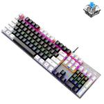 ZIYOU LANG K1 104 Keys Office Punk Glowing Color Matching Wired Keyboard, Cable Length: 1.5m(Black White Green Axis)