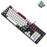 ZIYOU LANG K1 104 Keys Office Punk Glowing Color Matching Wired Keyboard, Cable Length: 1.5m(White Black Green Axis)