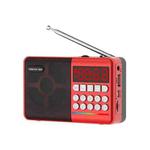 TEMEIYIN LED Digital Display Card Bluetooth Radio Speaker Morning Exercise Portable Player, Color: Red with Light