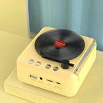 Manovo H3 Macaron Vinyl Record Player Bluetooth Speaker Retro Radio Stereo(Yellow)