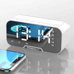 EARISE G10 Wireless Bluetooth Speaker With FM Mini Plug-in Card Mirror Alarm Clock Sound(White)