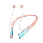 E68 Bluetooth V5.2 Earphones Magnetic Sport Neckband Wireless Headphones With Mic(Gradient Pink)