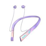 E68 Bluetooth V5.2 Earphones Magnetic Sport Neckband Wireless Headphones With Mic(Gradient Purple)