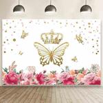 1.5m x 1m Butterfly Pattern Photography Backdrop Birthday Party Decoration Background Cloth(MDZ00555)