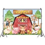 1.5m X 1m Cartoon Farm Animals Photography Backdrop Birthday Party Background Decoration(MDN12821)