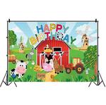1.5m X 1m Cartoon Farm Animals Photography Backdrop Birthday Party Background Decoration(MSC01666)