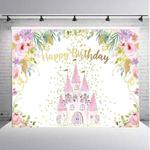 1.5m x 1m Cartoon Castle Photography Background Cloth Birthday Party Scene Decoration