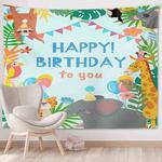 Happy Birthday Photo Backdrop Party Decoration Tapestry, Size: 100x75cm(GT56-3)